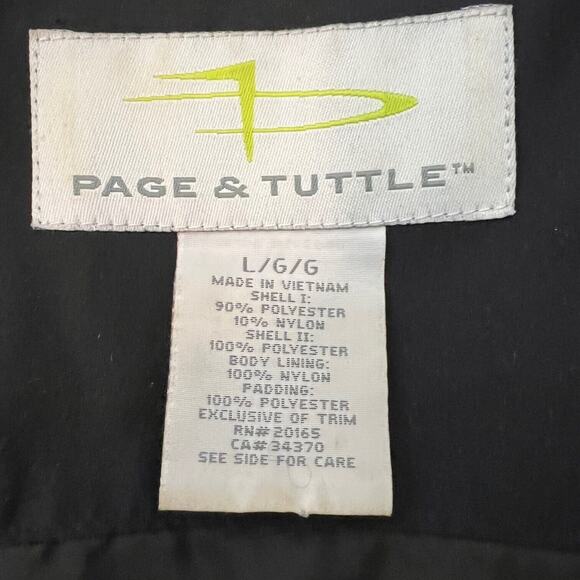 Page & Tuttle Womens Quilted Vest Large Black Pockets Full Zip Lined - Picture 6 of 8